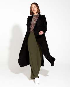 Clothing: Fate & Becker Bombshell suede trenchcoat black