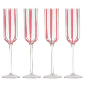 Ladelle stripe pink Champagne glasses 4pk