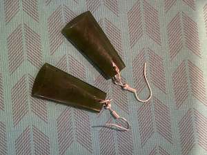 Clothing: Flying Saucers nz greenstone earrings drop