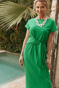 Clothing: Eb &Ive Varanno Tie Dress Emerald