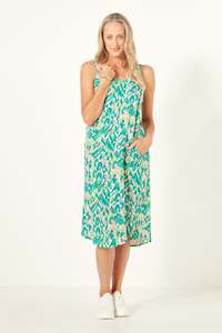 Lemon Tree Maddie Dress Teal print