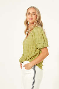 Clothing: Lemon Tree Design Elena Top Avocado on line only