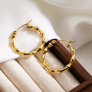 Clothing: Flying Saucers bambo hoop Earrings 18 k