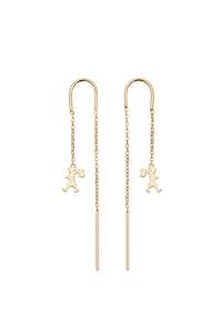 Karen Walker runaway girl thread earrings Gold