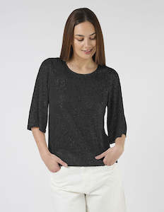 Stella +Gemma ALEXIS TOP SEQUINS - black