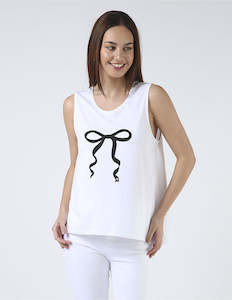 Clothing: Stella + Gemma TANK - WHITE BOW