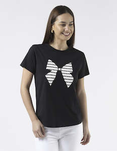 Stella +Gemma ACE TEE - BOW BLACK