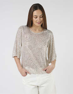 Stella +Gemma ALEXIS TOP SEQUINS - CHAMPAGNE