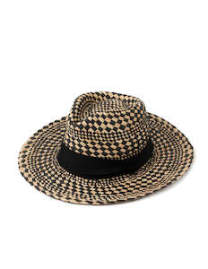 Clothing: Stella +Gemma STRAW HAT - DIAMOND CHECK