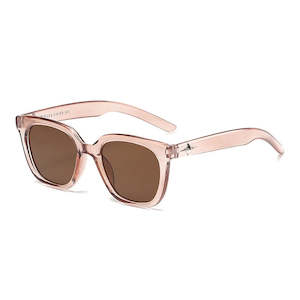 Clothing: Flying Saucers Simple Style Classic Style Solid Color Pc Square Full Frame Women's Sunglasses transparent tea