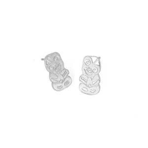 Little Taonga Tiki Earrings Silver