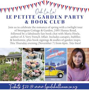 Le Petite Garden Party & French Book Club, Thurs November 7 from 6pm