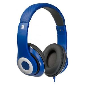 Verbatim Classic Stereo Headphones With Microphone Blue IP726