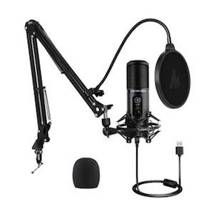 Maono 192Khz/24Bit Professional Podcast Microphone With Desk Mount Arm And Accessories