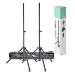 Household appliance: Stagg Spkr Stand Pair Aluminum Med.-Heavy Black