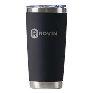 Rovin 590Ml Black Stainless Steel Cup With Push Lid GH1986