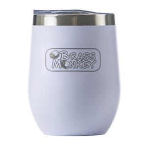 Household appliance: Brass Monkey 350Ml White Stainless Steel Cup With Lid GH1990