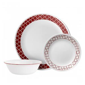 Corelle Crimson Trellis Vitrelle 12pc  Set 1148951