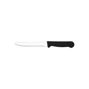 Household appliance: Tablekraft 12 Pack Black Handle Rounded Tip Steak Knife 20642