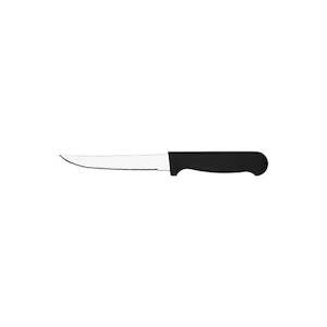 Tablekraft 12 Pack Black Handle Pointed Tip Steak Knife 20640