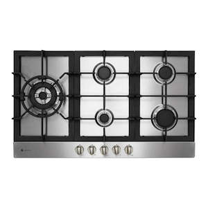 Household appliance: Parmco 900mm Gas Hob, 4 Burner + Wok, Stainless Steel HO-6-9S-4GW