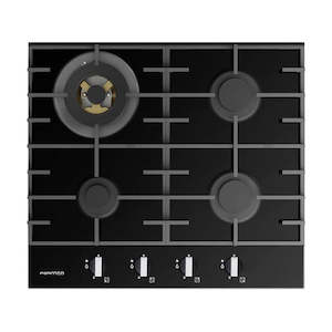 Household appliance: Parmco 600mm Hob, 3 Burner + Wok, Gas, Black Glass HO76GGW4