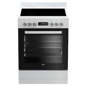 Beko 60cm White Vitroceramic Upright Cooker