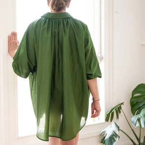 Silk + Cotton Shirt | Green