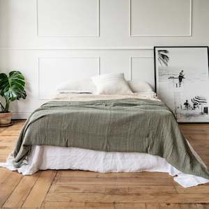 Soft Furnishings: Linen + Cotton Blanket | Lichen