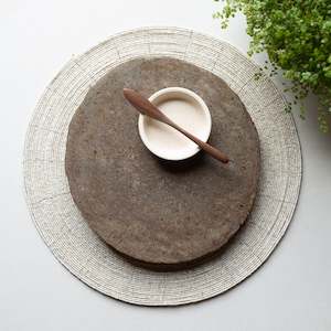 Bundle | Natural Stone Plate + Condiment Dish + Walnut Spreader