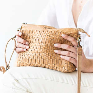 Bags Luggage: Juju & Co. | Woven Pouch Bag | Tan