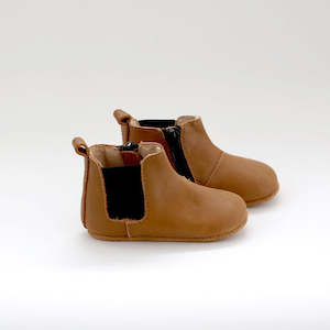 Kids Baby: Chelsea Leather Soft Sole Boot | Caramel