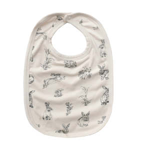 Kids Baby: Burrow & Be | Essential Baby Bib | Burrowers Pattern - Almond