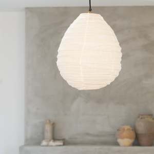 Light Shades Nz: Linen Light Shade | Pear - 35cm dia. | White