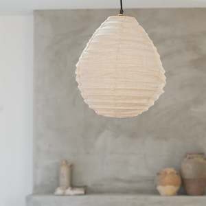 Linen Light Shade | Pear - 35cm dia. | Natural