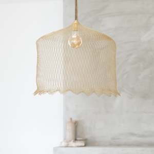 Hand Woven Wire Light Shade | Whimsy | Gold