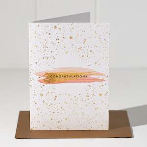 Greeting Cards: Folklore Greeting Card | Congratulations (Pink & Gold)