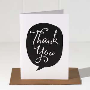 Folklore Greeting Card | Thank You in Speech Bubble