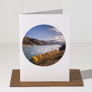 Greeting Cards: NZ Landscape Greeting Card | Lake Dunstan, Autumn Scene