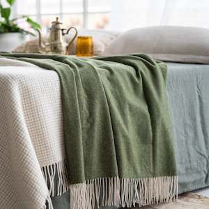 Cashmere Merino Blanket | Moss