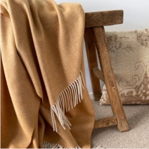 Cashmere Merino Blanket | Camel