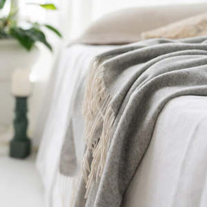 Blankets And Throws: Cashmere Merino Blanket | Mist