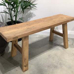 Reclaimed Elm Peasant Bench | Short (110cm) - Natural