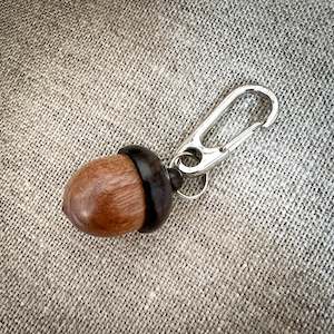 For Him: Wooden Acorn Locket Key Ring