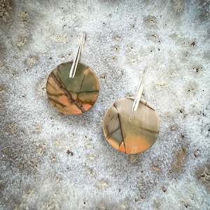 Jewellery: Natural Stone Earrings | Picasso Jasper Circles [Design C]