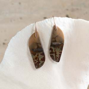 Natural Stone Earrings | Butterfly Jasper [Design A]