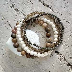 Natural Stone Bracelet Set/4 | Preziosa