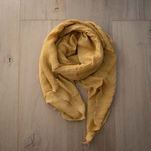 Handwoven Linen Scarf | Spicy Mustard