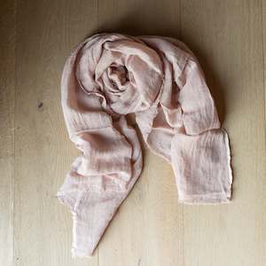 Scarves: Handwoven Linen Scarf | Old Rose