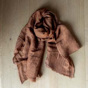 Handwoven Linen Scarf | Tobacco